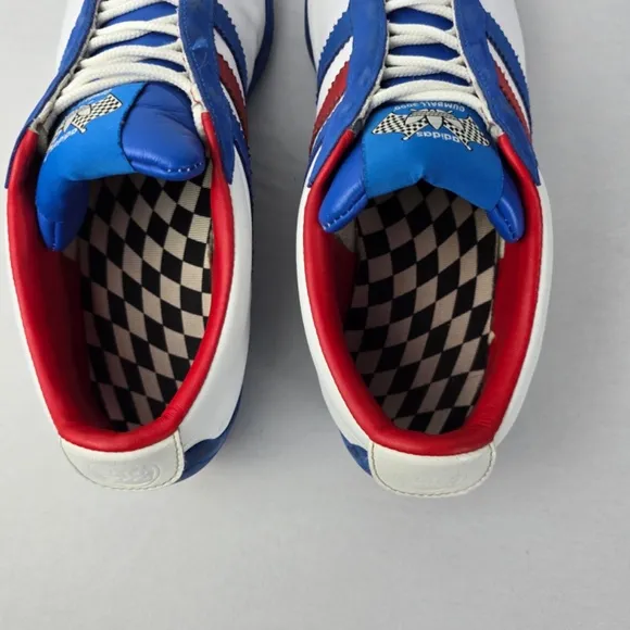Adidas Gumball 3000 Racing Sneakers Mens 8 White Blue Red Striped 2007