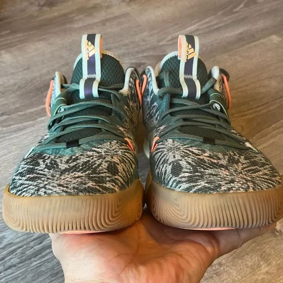 Adidas Harden Step Back 3 Basketball Shoes Green White Mens 12.5 UK 12 EU 47 1/3