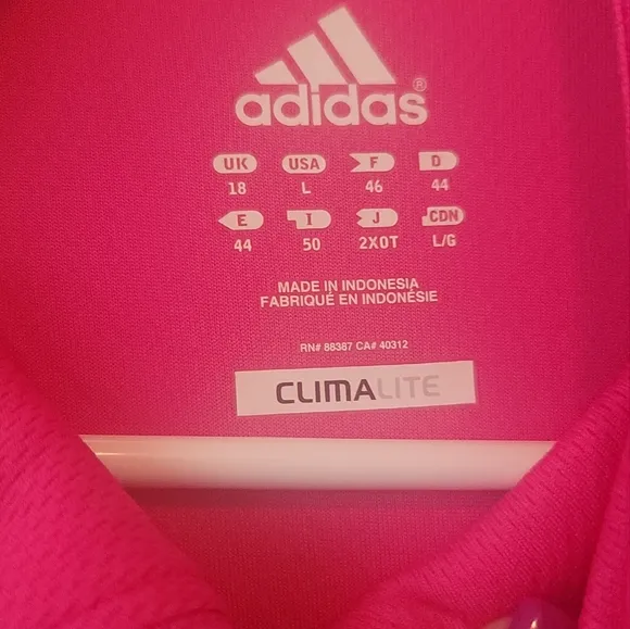 Adidas Hot Neon Bright Pink Black Athletic Long Sleeve Jacket Coat Size L