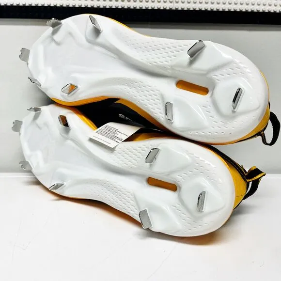 Adidas Icon 7 Black Yellow Baseball Metal Cleats Shoes Men's Size 10
