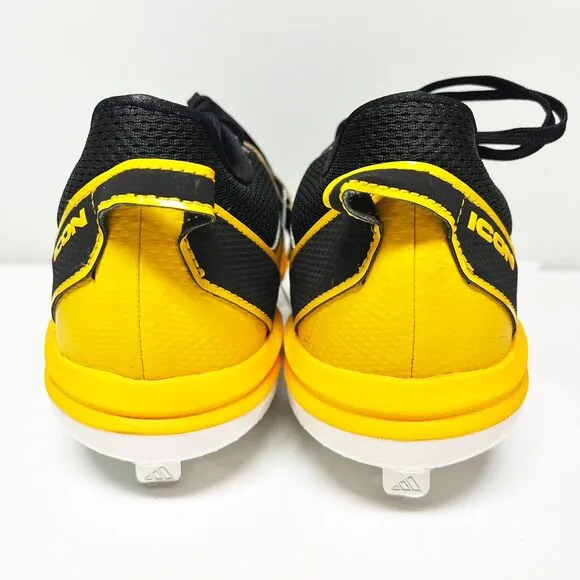 Adidas Icon 7 Black Yellow Baseball Metal Cleats Shoes Men's Size 10