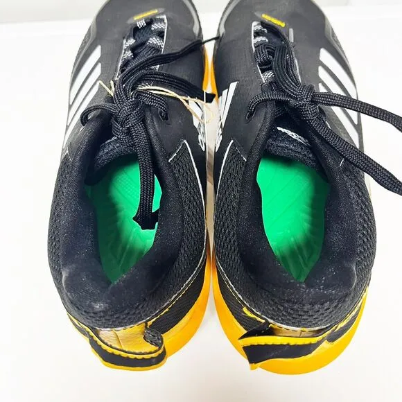 Adidas Icon 7 Black Yellow Baseball Metal Cleats Shoes Men's Size 10