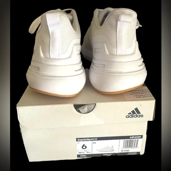 Adidas Kids Size 6Y Rapidasport K White Running Athletic Shoe New in Box