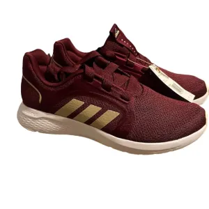 Adidas Maroon and Gold Sneakers