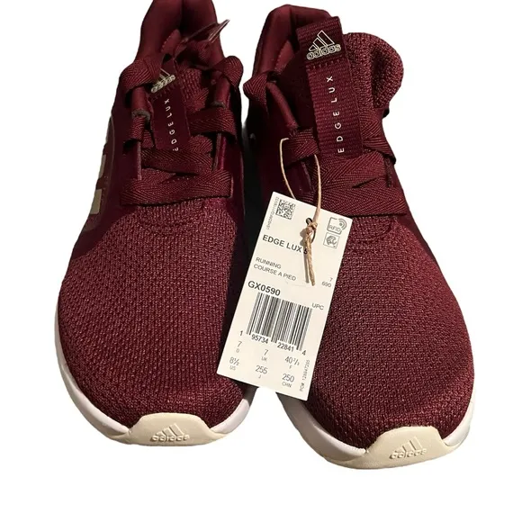 Adidas Maroon and Gold Sneakers