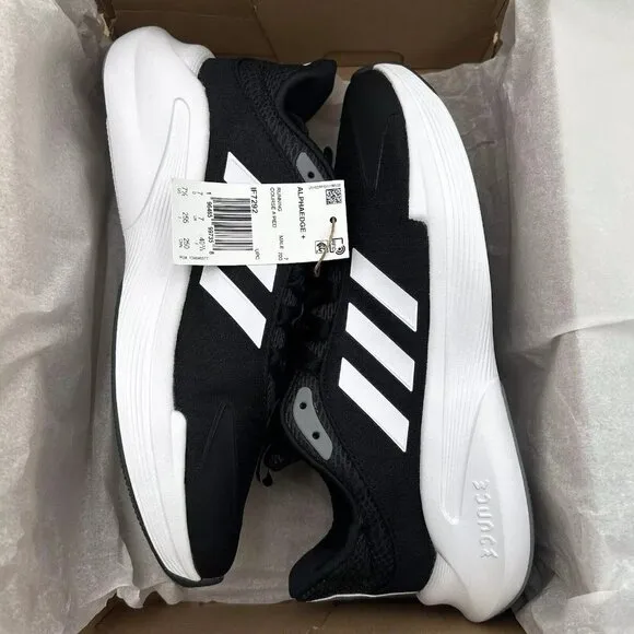 adidas Men's Alphaedge  Sneaker Size 7.5 Black/White Bounce Running Shoes IF7292