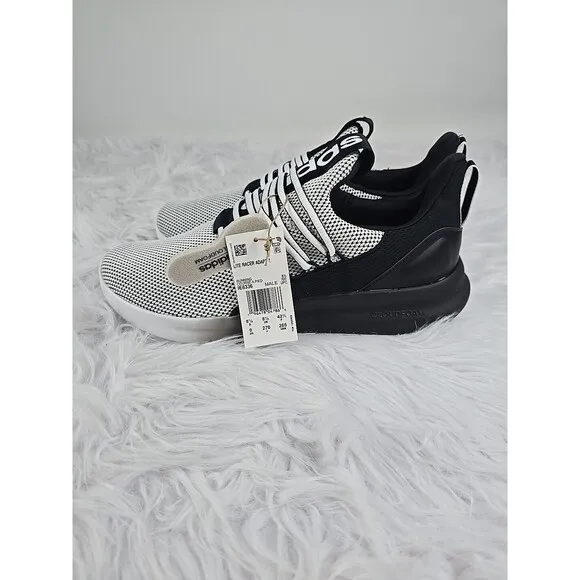ADIDAS Men's Lite Racer Adapt 7.0 Running Sneakers 9 Wide Slip On Black White