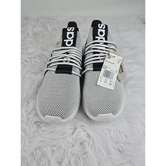 ADIDAS Men's Lite Racer Adapt 7.0 Running Sneakers 9 Wide Slip On Black White
