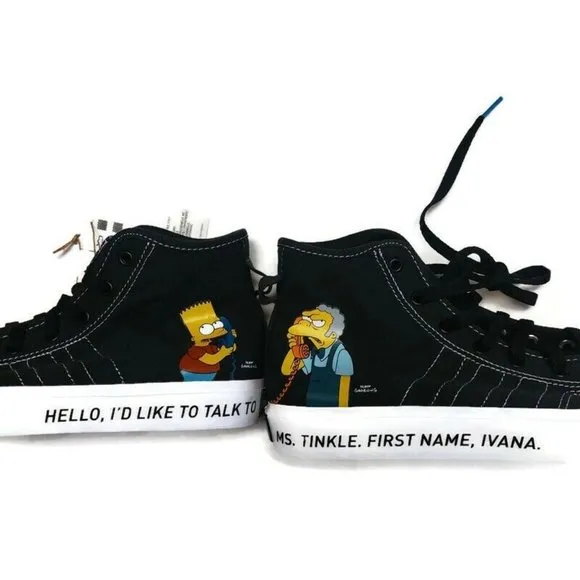 Adidas Mens Size 6.5 The Simpsons x Nizza HI RF J Casual Sneakers Pranks On Moe