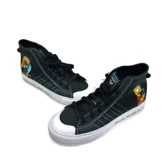 Adidas Mens Size 6.5 The Simpsons x Nizza HI RF J Casual Sneakers Pranks On Moe