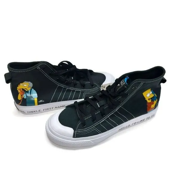 Adidas Mens Size 6.5 The Simpsons x Nizza HI RF J Casual Sneakers Pranks On Moe