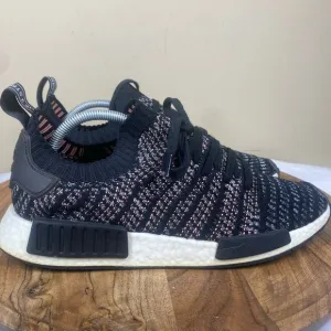 Adidas NMD R1 STLT Primeknit Solar Pink Mens Black Flyknit Size 10.5 Shoes