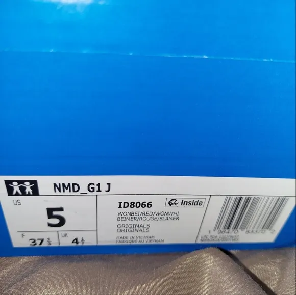 Adidas NMD Sneakers in Gray and Red, sz 5, NEW $75 GLENN HEIGHTS TX PPU OR SHIP