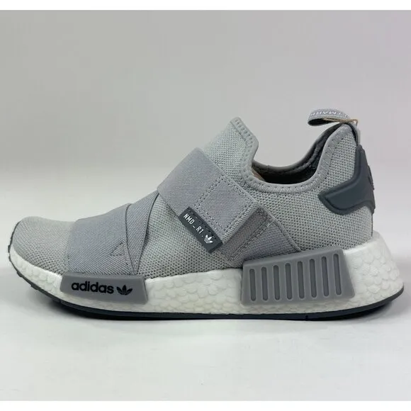 adidas Originals NMD R1 Womens 6 Strap Gray White Running Shoes Sneakers GW9470