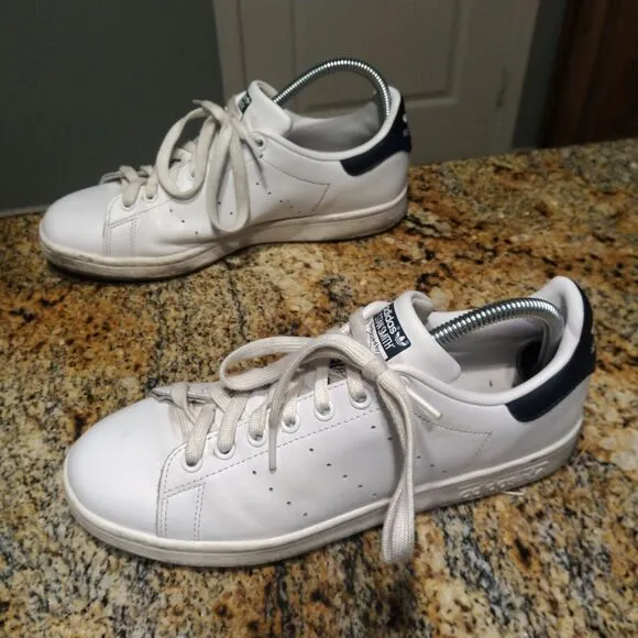 Adidas Originals Stan Smith Core White Navy Casual Sneakers M20325 Men's 8.5