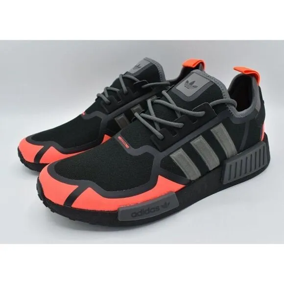 Adidas Originals Mens Size 11.5 NMD R1 Black Red Grey Sneakers Shoes GZ9274