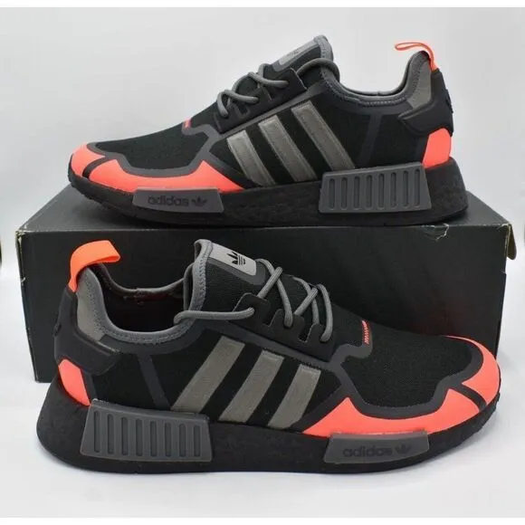 Adidas Originals Mens Size 11.5 NMD R1 Black Red Grey Sneakers Shoes GZ9274