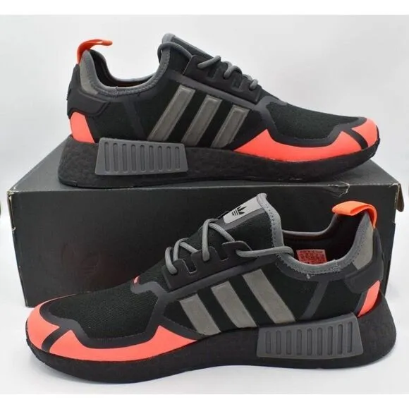 Adidas Originals Mens Size 11.5 NMD R1 Black Red Grey Sneakers Shoes GZ9274