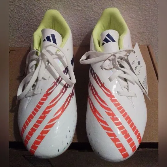Adidas Predator Edge.4 FG Men’s Soccer Sneakers White/Yellow/Red Size 5.5 NWT”