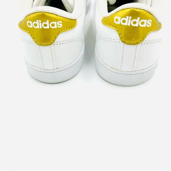 Adidas shoes Baseline K sneakers white and gold men size 7 women size 8.5