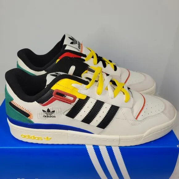 Adidas Shoes Mens Sz 12 Forum Exhibit Low White Multi GW9629 Sneakers Athletic