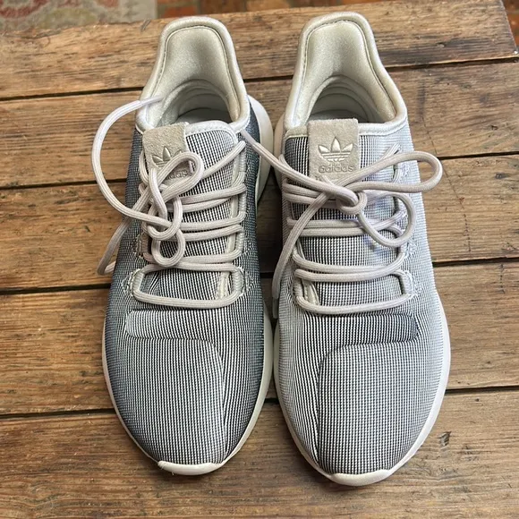 ADIDAS Tubular Shadow Platinum Metallic Trainers Shoes sz6