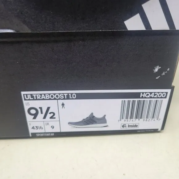 Adidas Ultraboost 1.0 Men's Size 9.5 Shoes Grey White Black HQ4200