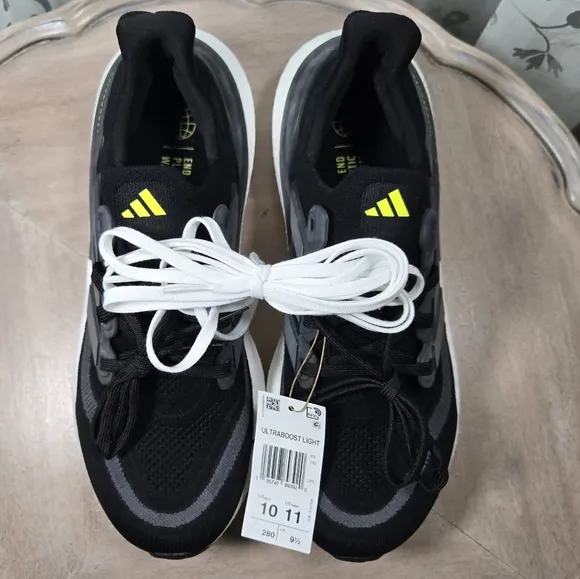 Adidas Ultraboost Light Shoes Size 10, Adidas Black and White Mens Sneakers