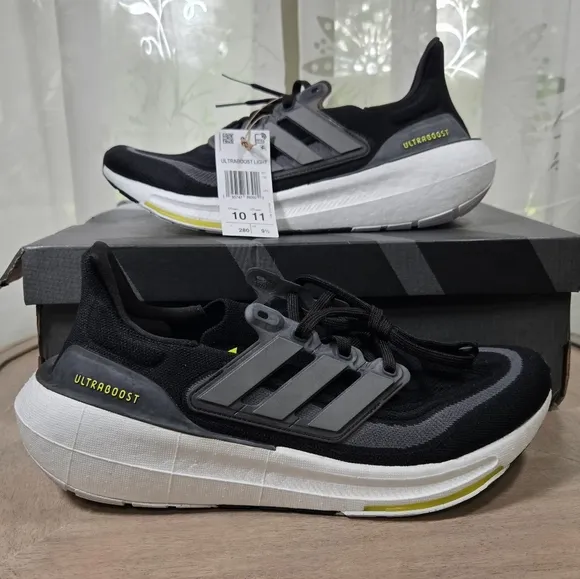 Adidas Ultraboost Light Shoes Size 10, Adidas Black and White Mens Sneakers