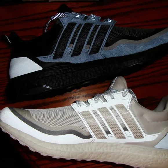 ADIDAS ULTRABOOST REFLECTIVE 3M EG8105 EG8104 SIZE 11 SPLIT BLACK WHITE ULTRA