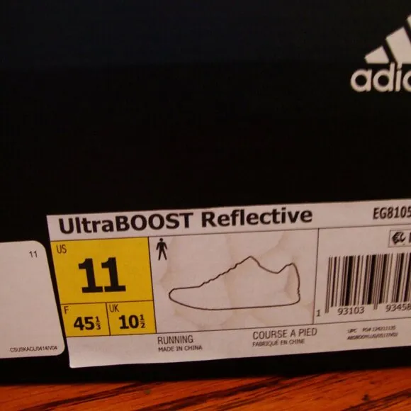 ADIDAS ULTRABOOST REFLECTIVE 3M EG8105 EG8104 SIZE 11 SPLIT BLACK WHITE ULTRA