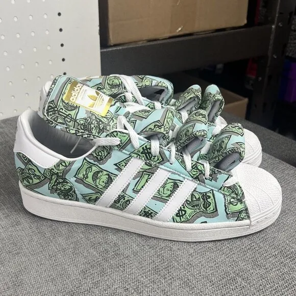adidas x Jeremy Scott Money Print Superstar Men's Sneakers Shoes HP6596 Mens 8.5