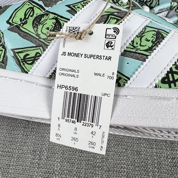adidas x Jeremy Scott Money Print Superstar Men's Sneakers Shoes HP6596 Mens 8.5