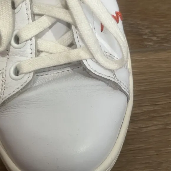 Adidas x Stan Smith Women's Leather Red White Zig Zag Casual Sneaker, Sz 6 RARE