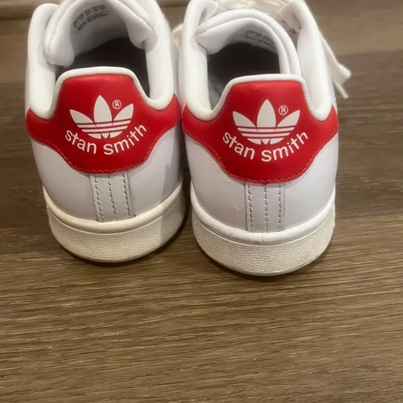 Adidas x Stan Smith Women's Leather Red White Zig Zag Casual Sneaker, Sz 6 RARE