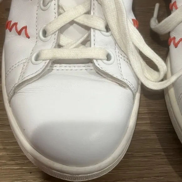 Adidas x Stan Smith Women's Leather Red White Zig Zag Casual Sneaker, Sz 6 RARE