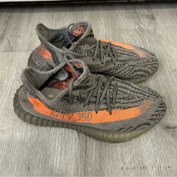 Adidas Yeezy Boost 350 V2 'Beluga Reflective' Gray Orange Sneakers Men’s Size 9