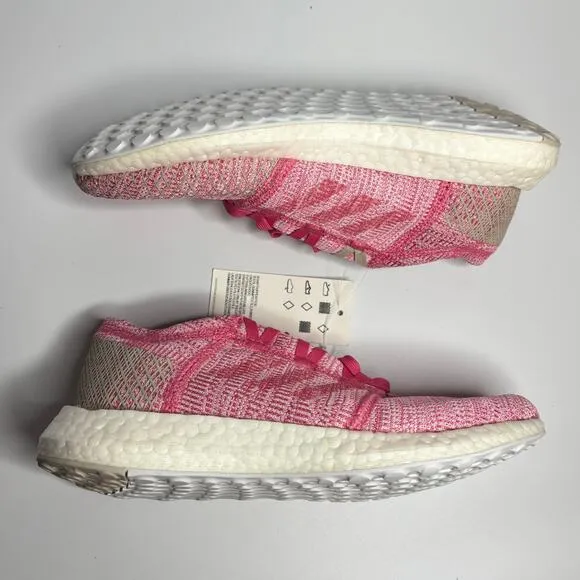 Adidas Youth Unisex Pure Boost Go Running Shoe in Solar Pink/Clear Brown