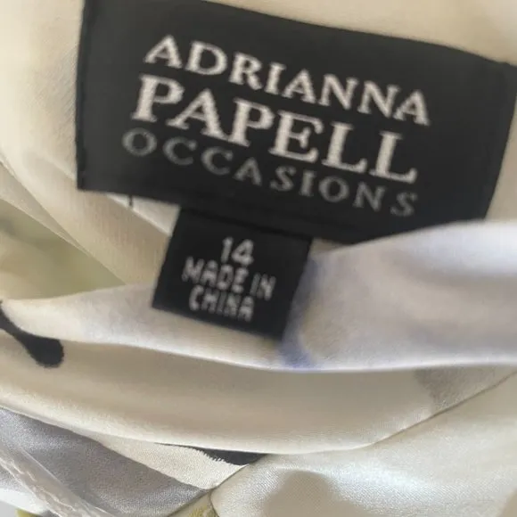 Adrianna Papell Occasions Silk Floral‎ Halter V-Neck Dress, NWT, Size 14