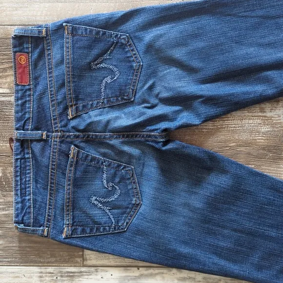 ADRIANO GOLDSCHMIED bootcut jeans style #HN1013-PUR med wash lowrise 25x35L tall
