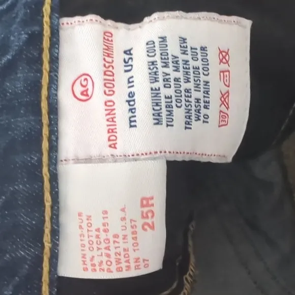 ADRIANO GOLDSCHMIED bootcut jeans style #HN1013-PUR med wash lowrise 25x35L tall
