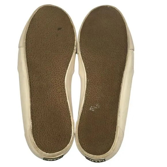 Aerin Marsden Leather Cut Out Slip On Sneakers Greenish Brown Size 10
