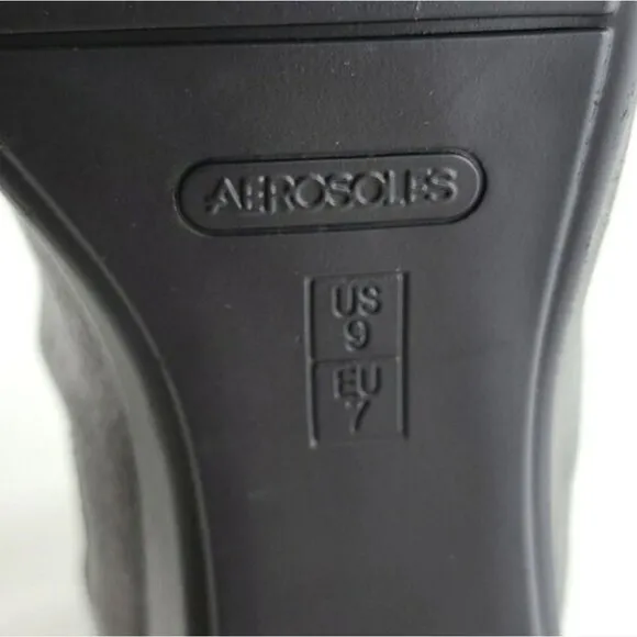 Aerosoles Allowance Women's Grey Suede Leather Ankle Boots Zip Up Wide Size 9W