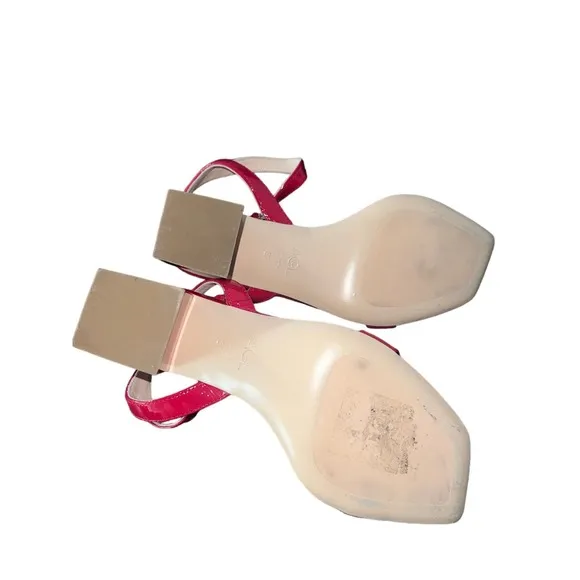 AGL Angie Ankle Strap Red Patent Sandals Size 10