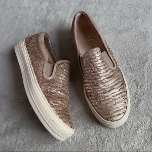 AGL Attilio Giusti Leombruni Textured Fringe Leather Slip-On Sneakers Platinum