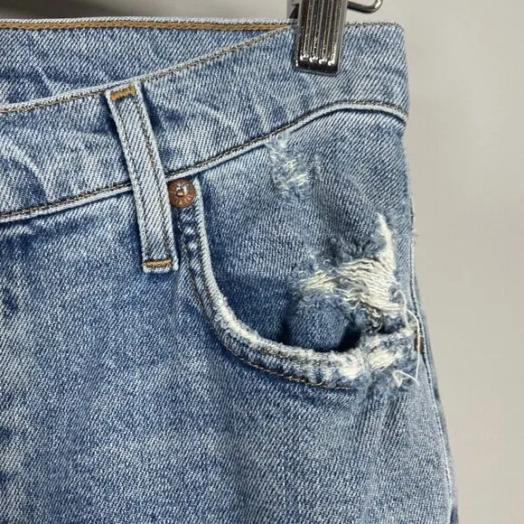 Agolde Nico High Rise Slim Fit Denim Blue Jeans Button Fly Ankle Women’s Size 27