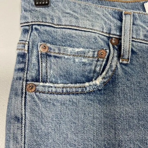 Agolde Nico High Rise Slim Fit Denim Blue Jeans Button Fly Ankle Women’s Size 27