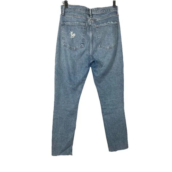 Agolde Nico High Rise Slim Fit Denim Blue Jeans Button Fly Ankle Women’s Size 27