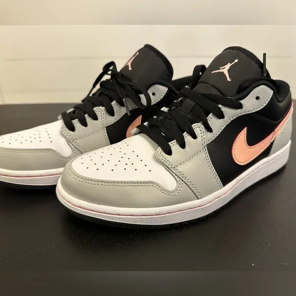 Air Jordan 1 Low - Black/Grey Fog/White/ Bleached Coral (9M/10.5W)
