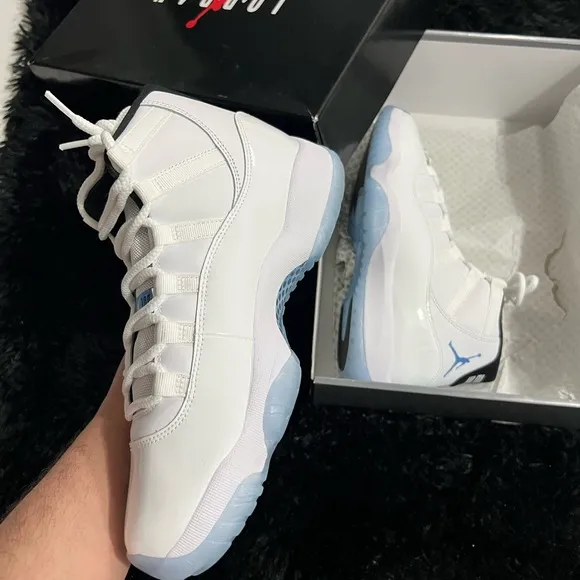 Air Jordan 11 Retro White and Blue Sneakers